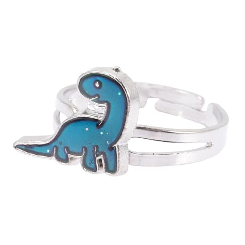Warmhm Dinosaurier Farbwechselring für Verstellbarer Stimmungsring als Modisches Accessoire Ändert Farben bei Temperaturwechsel Perfektes für Kleine Dino Fans und Besondere von Warmhm