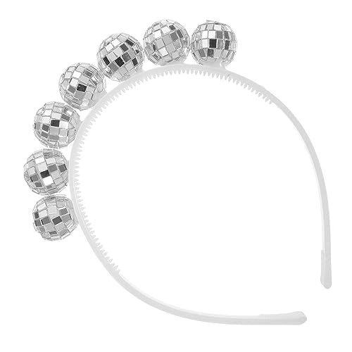 Warmhm Disco Ball Haarband Party Stirnband Leichtes Bequemes Headband mit Retro Spiegelkugel Design Rutschfestes Accessoire für Cosplay Weihnachten Bühnenauftritte Fotoshootings Festdeko von Warmhm
