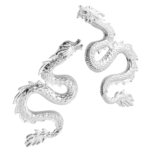 Warmhm Drachen Ohrstecker Silberfarben Chinesischer Stil Auffällige Dragon Earrings Damenohrringe Langlebige Statement Schmuck für Partys und Teens von Warmhm
