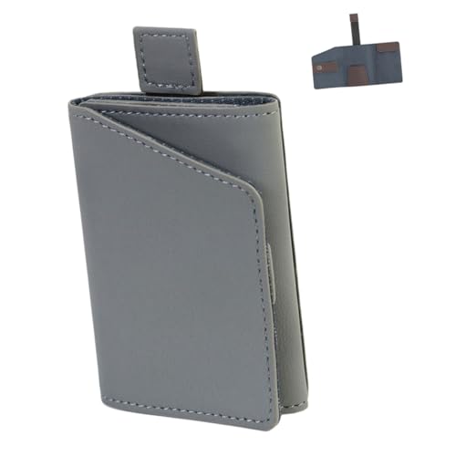 Warmhm Dünnes Herren Portemonnaie PU Material Kreativer Falt Geldbeutel mit RFID Schutz Kompakter Kartenhalter Tragbare DREI Fach Geldbörse für Karten und Ausweise Graues Outdoor Card von Warmhm