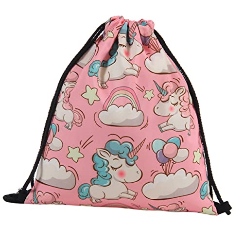 Warmhm Einhorn-Rucksack Mit Kordelzug Für Mädchen Polyestertasche Party-geschenktasche Leicht Und Bequem Für Schule Sport Und Alltag von Warmhm