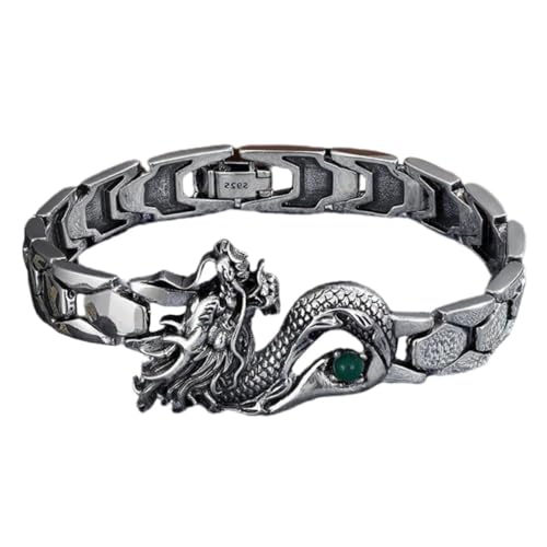 Warmhm Einstellbares Dragon Bracelet aus Robustem Zinklegierung mit Detailliertem Drachenmuster Modisches Punk Armband für Herren Stilvolle Neujahrs Dekoration Komfortabler Sitz für von Warmhm
