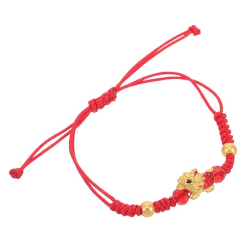 Warmhm Einstellbares Rotes Seilarmband mit Drachen Charm Geflochtenes Chinesisches Armband für Damen und Herren Leichtes Langlebiges Schmuckstück mit Glücksbringer Neuen Jahr und Alltag von Warmhm