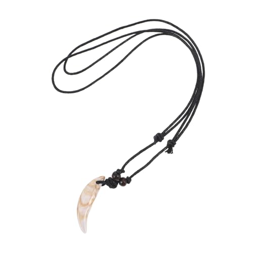 Warmhm Acryl-zahnkette Mit Simuliertem Zahnanhänger Retro-design Geflochtene Halskette Für Männer Dekorative Kunstzahnkette Vintage-schmuck Für Anlässe von Warmhm