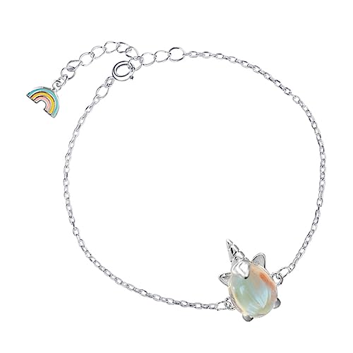Warmhm Einzigartiges Einhorn Armband Silber mit Regenbogen Pendant für Geburtstagsfeiern und Besondere Anlässe als für Kleine Prinzessinnen von Warmhm