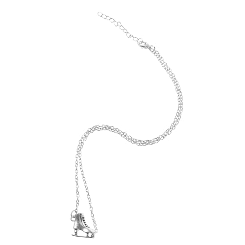 Warmhm Eiskunstlauf Kette Damen Kreative Schlittschuh Halskette mit Feinem Anhänger Eleganter Schmuck für Skater Geschenk Modisches Accessoire zu Kleidern und Röcken von Warmhm