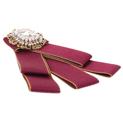 Warmhm Elegante Damen Brosche Schleife aus Rotem mit Funkelnden Strasssteinen Leichte Brosche Modisches Accessoire für Kleidung Hemden und Stolen Fein Verarbeitet und Einfach zu Tragen von Warmhm