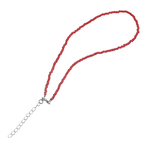 Warmhm Elegante Halskette in Rot - Ketten-Set Mit Winzigen Perlen Stilvolle Boho Choker Für Damen Und ädchen Samen Perlenkette Als Modisches Schmuckstück von Warmhm