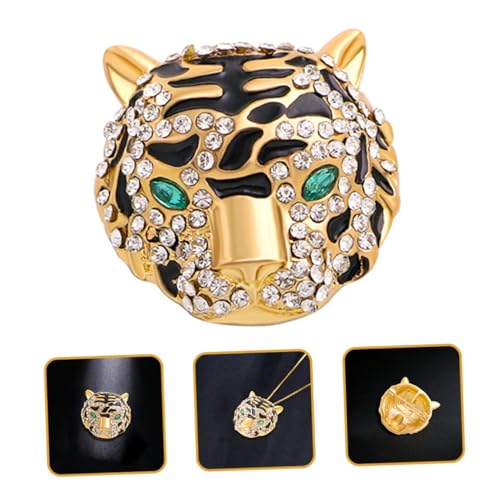 Warmhm Elegante Tigerbrosche mit Strasssteinen Modische Anstecknadel für Anzug Mantel und Schal Vielseitiger Schmuck für Damen und Herren Auffälliges Accessoire für Alltag und Party von Warmhm