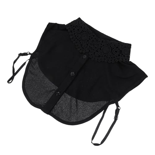 Warmhm Eleganter Schwarzer Chiffon Fake Bluse Kragen mit Schleife Abnehmbarer Halbkragen für Damen Vielseitiges Modeaccessoire Passend zu Blusen Pullovern und Jacken für Alltag und von Warmhm