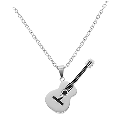 Warmhm Elektrische Gitarre Halskette Anhänger Kreatives Design Robuste Verarbeitung Leicht und Langlebig Für Festival Beach Party Schmuckaccessoire von Warmhm