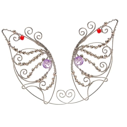 Warmhm Elf Ohrclips Damen Ohrschmuck Non Piercing Schmetterling Ohrclip Handgefertigt Strassbesetzt Komfortabel Verstellbar Fairy Schmuck für Frauen Alltag und Party von Warmhm