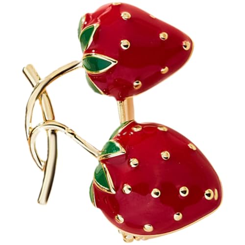 Warmhm Erdbeerbrosche Anstecknadel Metall für Damen Süße Obstbrosche für Schals Hüte und Kleidung Dekorative Broschennadel für Besondere Anlässe von Warmhm