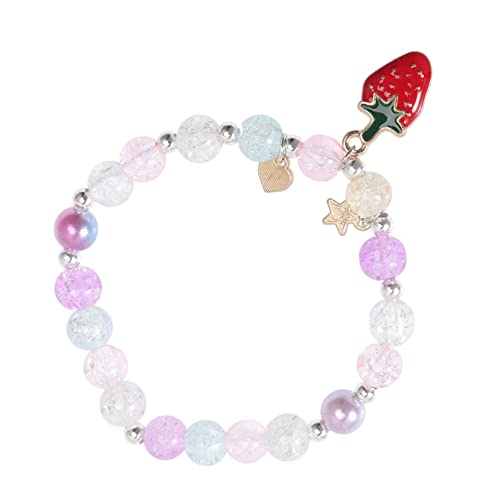 Warmhm Erdbeerarmband Für Mädchen Mit Kristallperlen Bettelarmband Als Partygeschenk Erdbeerperlenarmband Erdbeergeschenk Für Mädchen Schmuck von Warmhm