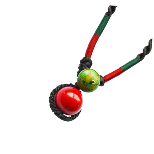 Warmhm Ethnische Handgefertigte Geflochtene Halskette Damen Rotkugel Clavicle Chain Persönlichkeit Schmuck für Alltag Party Warmhm Ethnische Handgefertigte Geflochtene Halskette Damen Rotkugel Clavicle Chain Persönlichkeit Schmuck für Alltag Party von Warmhm