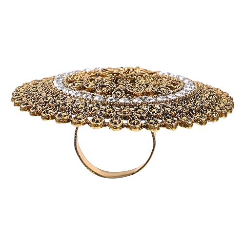 Warmhm Ethnischer Vintage Ring mit Verziertem Hohlkreis Modischer Unisex Fingerring Hochwertiger Auffälliges Design für Damen und Herren Einzigartiges Schmuckstück für Besondere Anlässe von Warmhm