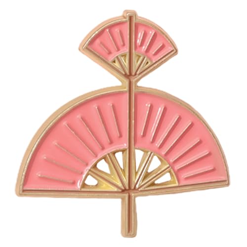Warmhm Fächerbrosche Rosafarbenem Emaille Design Modischer Schal und Kragenclip Vielseitiger Schmuck für Damenpullover Kleider Hemden und Schals Schonend und Einfach Anzubringen von Warmhm
