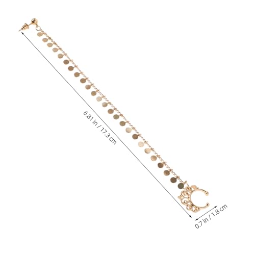 Warmhm Fake Nose Ring Ohrstecker mit Kette Nicht piercing Nasenring und Ohrklipser Damen Schmuck Modischer Nasenring Anhänger mit Quaste Schmerzfrei und Vielseitig für Alltag und Party von Warmhm