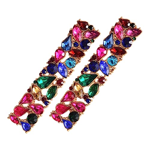 Warmhm Farbenfrohe Statement Ohrstecker mit Strassbesatz Leichte Damenohrringe mit Funkelnden Kristallen Schmuck Dekoration für Party Hochzeit und Alltag von Warmhm