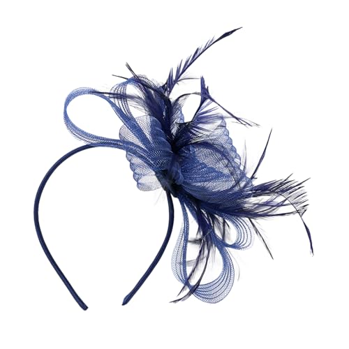 Warmhm Faszinierendes Tea Party Hut Stirnband Damen mit Schmuck und Netz Leichter Cocktail Fascinator Haarschmuck mit Haarklammer Eleganter Kopfschmuck für Hochzeit und Festliche Anlässe von Warmhm
