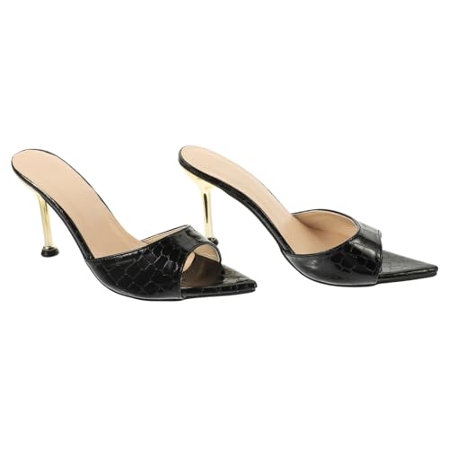 Warmhm Feine Damen Sandaletten High Heels mit Spitzem Metallkopf Stilvolle Party slipper Schwarze Atmungsaktiv und Langlebig Modisch Kombinierbar für Festliche Anlässe Zufällige Farbe von Warmhm