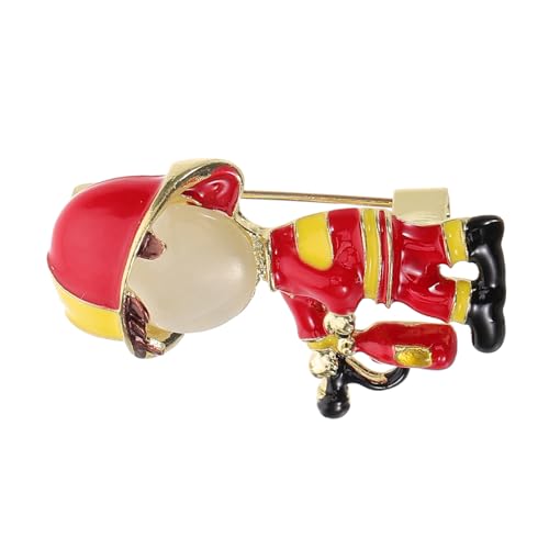 Warmhm Feuerwehrmann Brosche Rot Sicherheitsnadel Anstecknadel für Damen Cardigan Pullover Schmuck Vielseitiges Accessoire Leicht und Tragbar von Warmhm