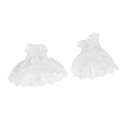 Warmhm Fingerlose Spitzenmanschetten Damen Rüschenbesatz Baumwolle Weiche Elastische Handgelenks Armstulpen Schützend Vielseitig für Alltag Party Kostüm von Warmhm