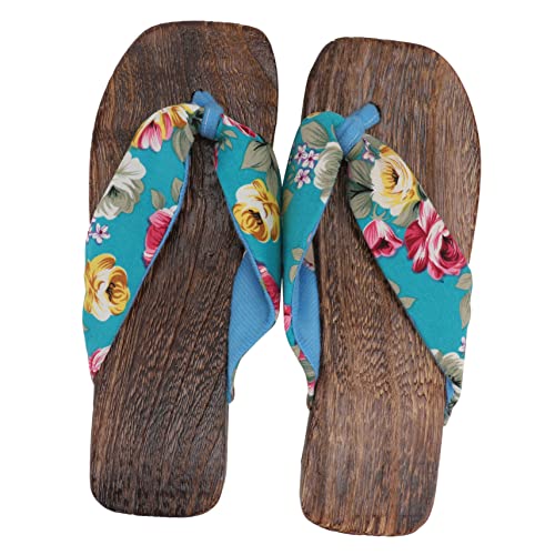 Warmhm Flache Holzclogs Damen Slippers Atmungsaktive Rutschfeste Sommerschuhe mit Weichem Fußbett Modische Leichte Sandalen für Alltag und Freizeit Stilvoll und Komfortabel in Blau von Warmhm