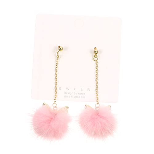 Warmhm Flauschige Pom Pom Ohrhänger Katzenohren Damen Ohrschmuck Leicht und Winteraccessoire Modisch und Geschenkidee für Freundin und Frauen von Warmhm