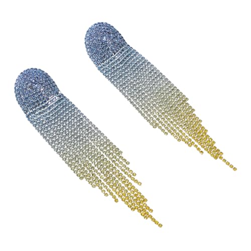 Warmhm Funkelnde Lange Strass Quaste Ohrringe Langlebig und Verfärbungsbeständig Elegante Dangle Ohrstecker für Hochzeit Party Abschlussball und Festliche Anlässe von Warmhm
