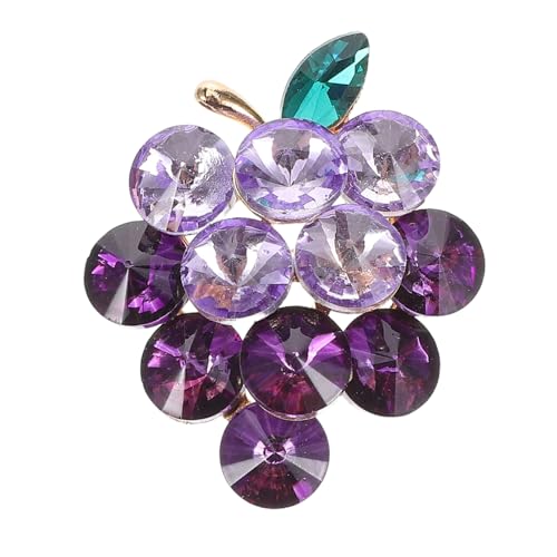 Warmhm Funkelnde Obstbrosche aus Legierung und Glas Modische Trauben anstecknadel für Damen Vielseitiges Accessoire für Bluse Mantel Kleid Schal Geeignet für Party Alltag und von Warmhm