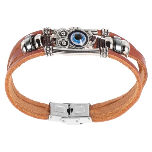 Warmhm Geflochtenes Armband Rindsleder mit Eulen Charm Größenverstellbar und Stilvolles Retro Design Perfekter Schmuck für Männer und Frauen von Warmhm