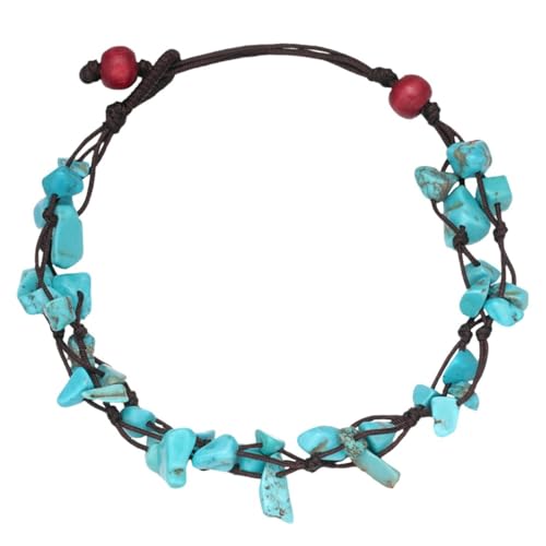Warmhm Geflochtenes Modisches Fußkettchen Damen Langlebige Sandstein Fußkette Verstellbar Kreatives Knöchelschmuck Boho Stil für Strand und Alltag von Warmhm