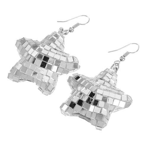 Warmhm Geometrische Disco Ohrringe Damen Leichtgläser Stern Design Hängende Partyaccessoires Komfortable Ohrschmuck von Warmhm
