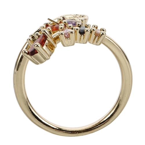 Warmhm Geometrischer Ring für Damen Einfache Schmuckstücke im Blattdesign Verstellbarer Leichter Fingerring Moderner Vielseitiger Look für von Warmhm