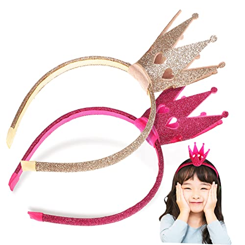 Warmhm Glamouröses Haarschmuck-Set Für Mädchen - Inklusive 2 Stück Geburtstagskrone Und Stirnband - Kunststoffkrone Für Prinzessinnen - Ideal Für Geburtstagspartys Und Festlichkeiten von Warmhm