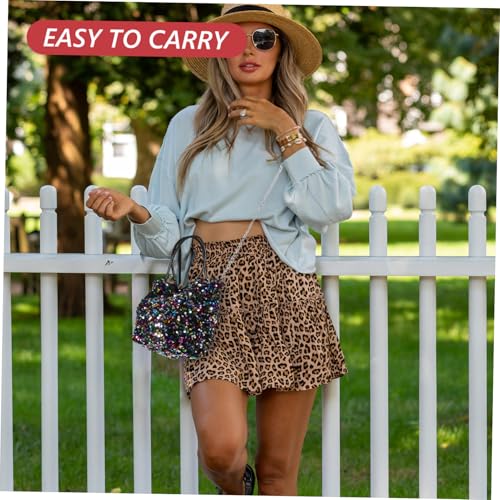 Warmhm Glitzernde Schultertasche Damen Kompakte Pailletten Handtasche mit Modischer Kette Vielseitig Tragbare Abendtasche für Alltag Party und Besondere Anlässe Farbenfrohes Design von Warmhm