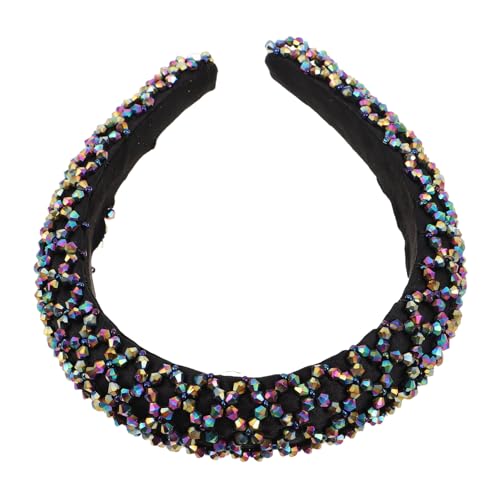 Warmhm Glitzerndes Breites Perlenstirnband für Damen Leichtes Elastisches Haarschmuck-accessoire in Bunten Farben Vielseitig Einsetzbar für Party Festival und Alltag Reisetauglich und von Warmhm