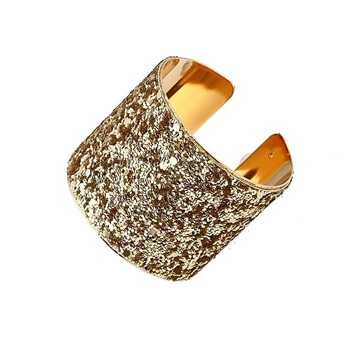 Warmhm Vergoldetes Manschettenarmband Offener Armreif Mit Pailletten Breiter Damenarmband Funkelnder Schmuck Für Hochzeit Party Jubiläum Und Andere Anlässe von Warmhm