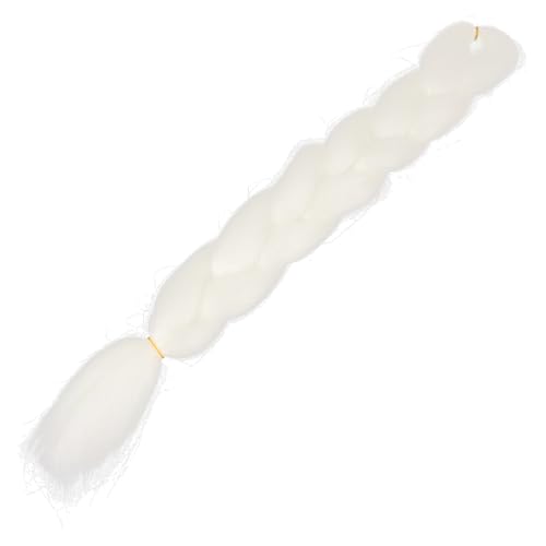Warmhm Glow in The Dark Braids Haarverlängerung Jumbo Flechthaar Hochtemperaturfaser Weiß Leuchtend Stylische Twisted Extensions für Damen Party Festival von Warmhm