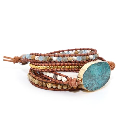 Warmhm Schmuck Armband Für Damen Naturstein Perlenarmband Im Bohemia-stil Webarmband Mit Exquisitem Dekor Verstellbarer Geeignet Für Alltag Reisen Und Partys von Warmhm
