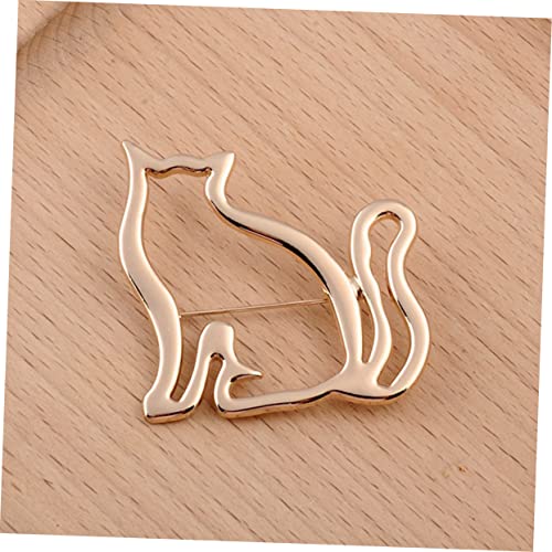 Warmhm Goldfarbene Katzen Brosche aus Legierung Niedliche Anstecknadel für Anzug Revers Schmuck Dekoration für Kleidung Taschen Schals Langlebiges Accessoire für Damen von Warmhm