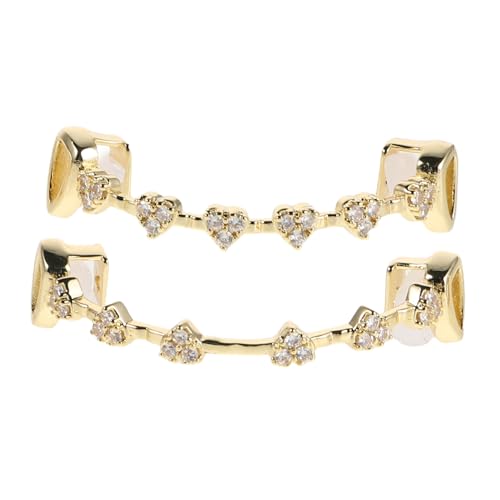 Warmhm Grillzähne Vergoldet Mit Strasssteinen Mundgrills in Rapper-stil Für Kostüme Und Fotoshootings Zahngrill Für Damen Und Party-accessoires von Warmhm