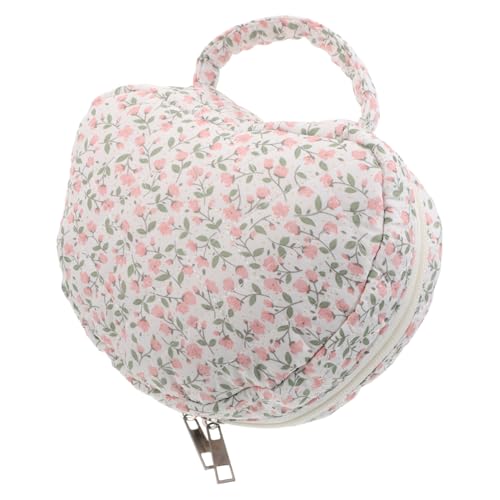 Warmhm Kosmetiktasche Mit Blumenmuster Für Damen Großer Reisemake-up-Organizer Mit Reißverschluss Tragbare Kosmetiktasche Für Täglichen Gebrauch von Warmhm
