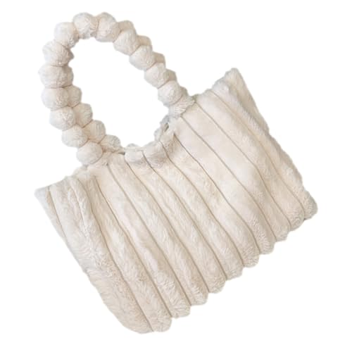 Warmhm Große Kapazität Damen Schultertasche Weichem Plüsch Kuschelige Umhängetasche Vielseitige Robuste Tote Bag für Alltag und Freizeit Dekorative Hochwertige Handtasche von Warmhm