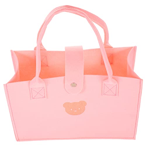 Warmhm Große Kapazität Einkaufstasche für Damen Multifunktionale Schultertasche Filz für Schule Reisen und Shopping Elegantem Rosa Bären Design Warmhm Große Kapazität Einkaufstasche für Damen Multifunktionale Schultertasche Filz für Schule Reisen und Shopping Elegantem Rosa Bären Design von Warmhm