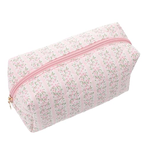 Warmhm Große Kosmetiktasche mit Reißverschluss Modische Kleine Floral Bedruckte Schminktasche Großer Stauraum für Reise und Alltag Sichere Kulturbeutel für Damen Tragbare Makeup von Warmhm