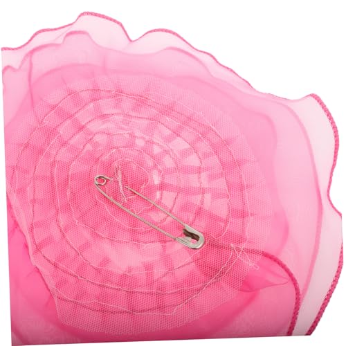 Warmhm Große Organza Blumenbrosche mit Gewellten Kanten Anstecknadel für Bankette Tanz und Festlichkeiten Auffällige Dekoration für Damenkleider Corsage in von Warmhm