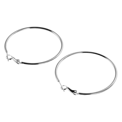 Warmhm Große Silberne Creolen für Damen Leichte Dünne Hoop Ohrringe Hypoallergen Modischer Statement Schmuck für Party Hochzeit und Alltag Luxuriöser von Warmhm