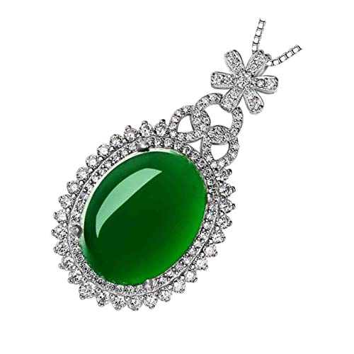 Warmhm Grüne Chrysopras Halskette Damen Anhänger mit Funkelnden Modischer Schmuck für Alltag Party und Kette Eleganter Halsschmuck für Frauen von Warmhm